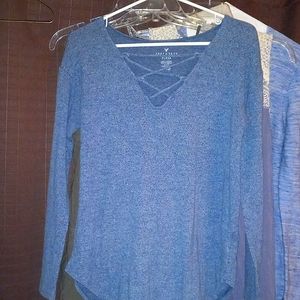 AE plush blue sweater